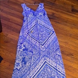 Lilly Pulitzer maxi dress miraflora blue white M